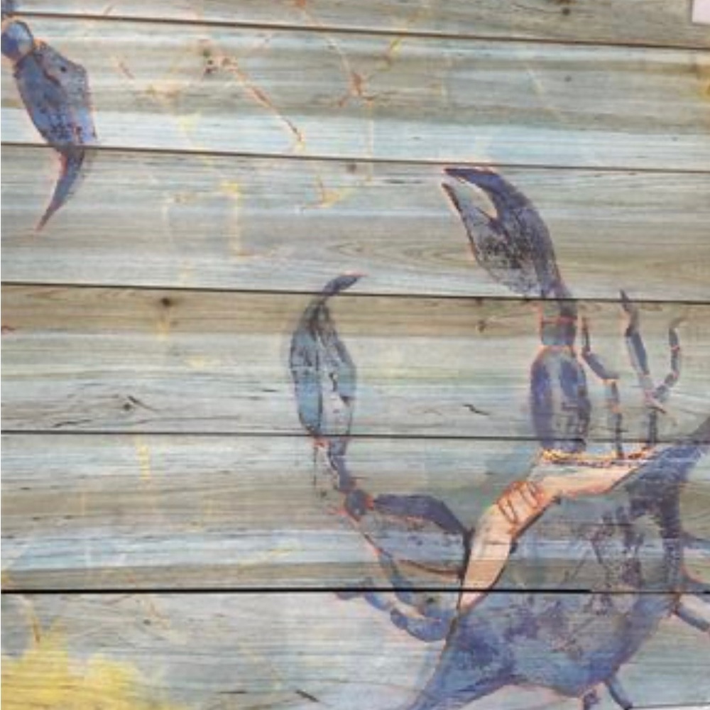 Designart 'Blue Coastal crab Battle Wall Decor - Picture 4 of 6